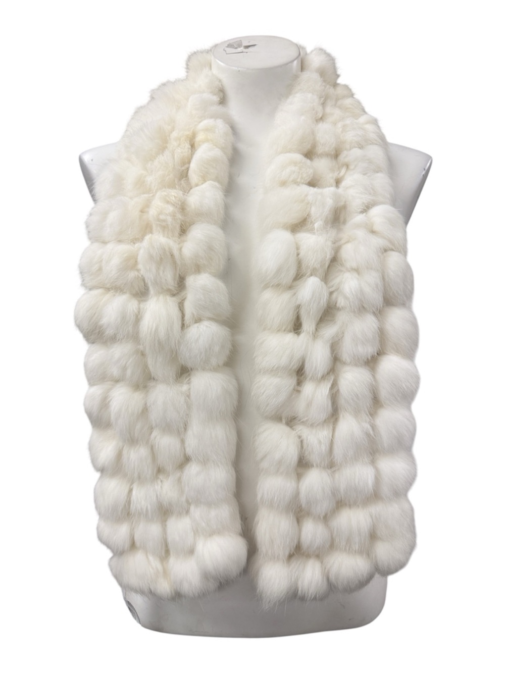 White Rabbit Fur Scarf Wrap - Elegant Winter Accessory